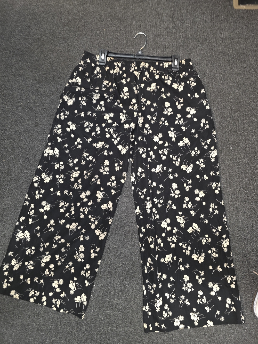 Ralph Lauren Black Wide-Leg Floral Pants